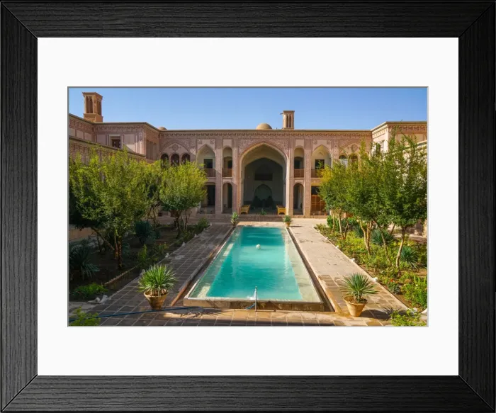 Framed Print : Courtyard of late 18th century Qajar Mansion, now Serai Ameriha Hotel, Kashan, Iran Framed Print : Courtyard of late 18th century Qajar Mansion, now Serai Ameriha Hotel, Kashan, Iran