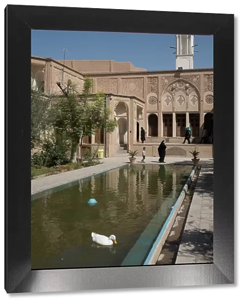 Courtyard of 19th century mansion called Khan-e Boroujerdi, Kashan, Iran, Middle East