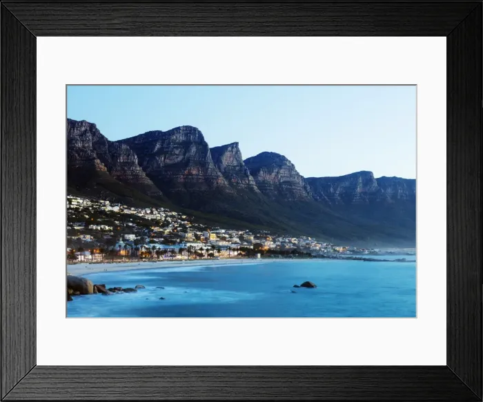 Framed Print : Camps Bay and Twelve Apostles, Table Mountain National Park, Cape Town, Western Cape Framed Print : Camps Bay and Twelve Apostles, Table Mountain National Park, Cape Town, Western Cape