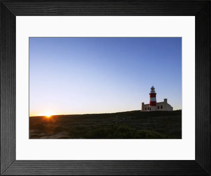 Framed Print : Agulhas lighthouse at southernmost tip of Africa at sunset, Agulhas National Park Framed Print : Agulhas lighthouse at southernmost tip of Africa at sunset, Agulhas National Park