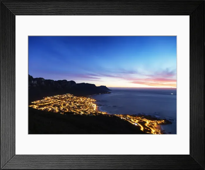 Framed Print : Camps Bay and Twelve Apostles, Table Mountain National Park, Cape Town, Western Cape Framed Print : Camps Bay and Twelve Apostles, Table Mountain National Park, Cape Town, Western Cape