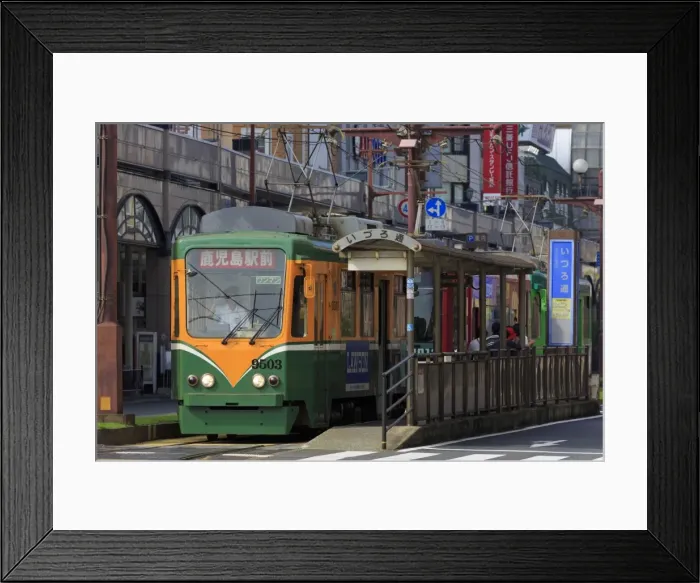 Framed Print : Tram, Izuro Street, Kagoshima City, Kyushu Island, Japan, Asia Framed Print : Tram, Izuro Street, Kagoshima City, Kyushu Island, Japan, Asia