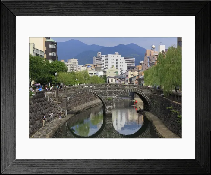 Framed Print : Spectacles Bridge, Nakashima River, Nagasaki, Kyushu Island, Japan, Asia Framed Print : Spectacles Bridge, Nakashima River, Nagasaki, Kyushu Island, Japan, Asia