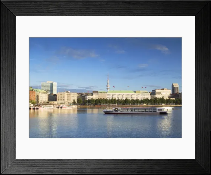 Framed Print : Television Tower and Binnenalster Lake, Hamburg, Germany, Europe Framed Print : Television Tower and Binnenalster Lake, Hamburg, Germany, Europe