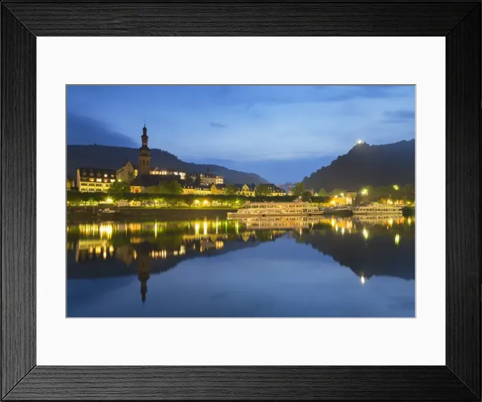 Framed Print : Cochem at dusk, Rhineland-Palatinate, Germany, Europe Framed Print : Cochem at dusk, Rhineland-Palatinate, Germany, Europe