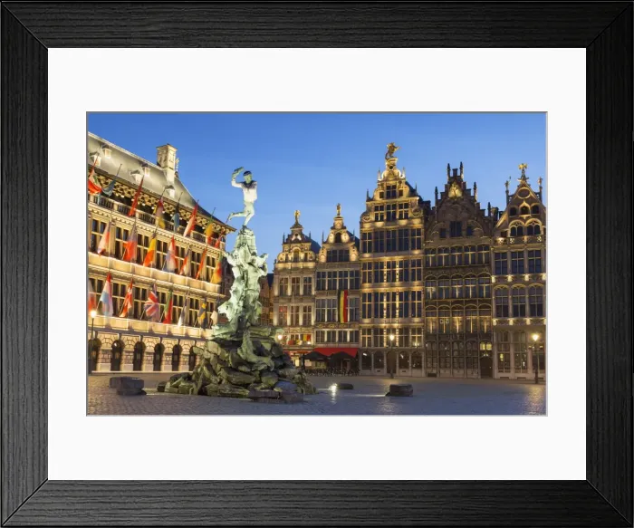 Framed Print : Town Hall (Stadhuis) and guild houses in Main Market Square, Antwerp, Flanders, Belgium Framed Print : Town Hall (Stadhuis) and guild houses in Main Market Square, Antwerp, Flanders, Belgium