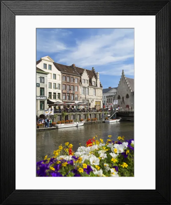 Framed Print : Leie Canal, Ghent, Flanders, Belgium, Europe Framed Print : Leie Canal, Ghent, Flanders, Belgium, Europe