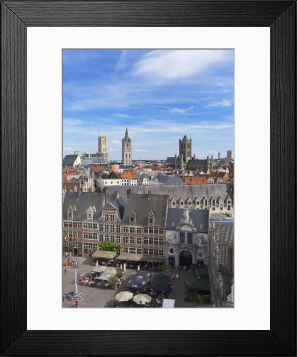Framed Print : View of Ghent, Flanders, Belgium, Europe Framed Print : View of Ghent, Flanders, Belgium, Europe