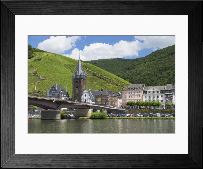Framed Print : River Moselle and St Michaels Church, Bernkastel-Kues, Rhineland-Palatinate, Germany Framed Print : River Moselle and St Michaels Church, Bernkastel-Kues, Rhineland-Palatinate, Germany