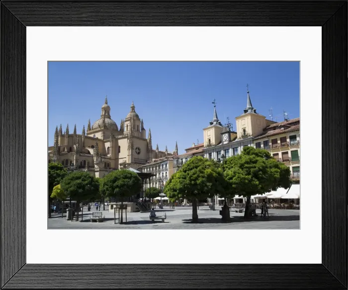 Framed Print : Cathedral on left and Town Hall on right, Plaza Mayor, Segovia, UNESCO World Heritage Site Framed Print : Cathedral on left and Town Hall on right, Plaza Mayor, Segovia, UNESCO World Heritage Site
