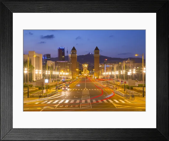 Framed Print : Placa de Espana (Placa d Espanya) from the National Palace, Barcelona, Catalonia Framed Print : Placa de Espana (Placa d Espanya) from the National Palace, Barcelona, Catalonia