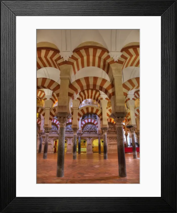 Framed Print : Arches and columns, The Great Mosque (Mesquita) and Cathedral of Cordoba, UNESCO Framed Print : Arches and columns, The Great Mosque (Mesquita) and Cathedral of Cordoba, UNESCO