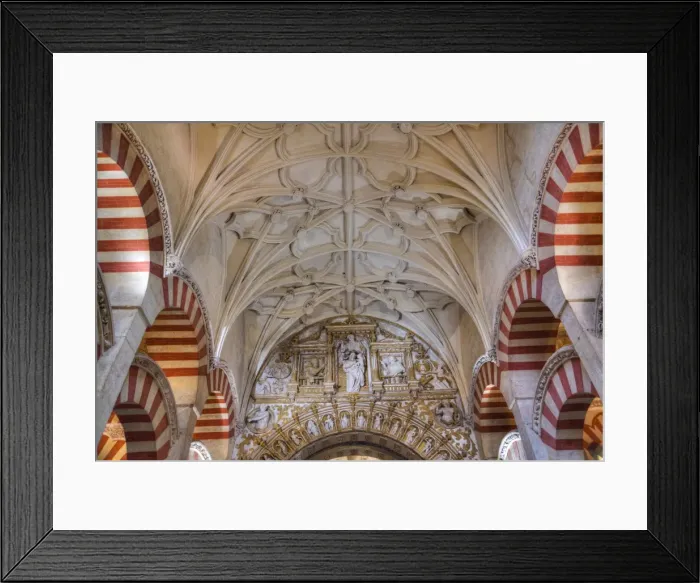 Framed Print : Horseshoe Arch in the Choir, The Great Mosque (Mesquita) and Cathedral of Cordoba Framed Print : Horseshoe Arch in the Choir, The Great Mosque (Mesquita) and Cathedral of Cordoba