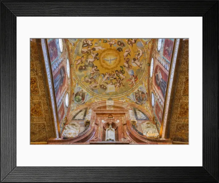 Framed Print : Wall and ceiling murals, Capilla de Nuestra Senora de la Concepcion, The Great Mosque Framed Print : Wall and ceiling murals, Capilla de Nuestra Senora de la Concepcion, The Great Mosque