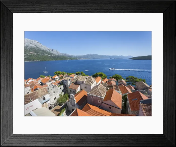 Framed Print : View from Katedrala Svetog Marka, in Korcula Town, Korcula, Dalmatia, Croatia, Europe Framed Print : View from Katedrala Svetog Marka, in Korcula Town, Korcula, Dalmatia, Croatia, Europe
