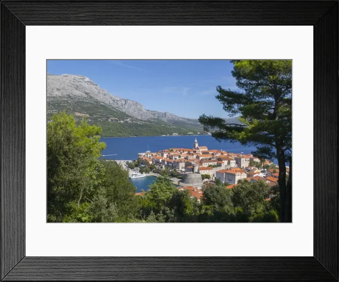 Framed Print : View of Korcula Town, Korcula, Dalmatia, Croatia, Europe Framed Print : View of Korcula Town, Korcula, Dalmatia, Croatia, Europe