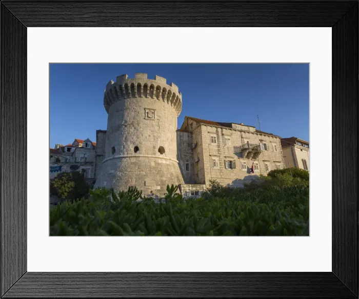 Framed Print : Fortress Tower in Korcula Town, Korcula, Dalmatia, Croatia, Europe Framed Print : Fortress Tower in Korcula Town, Korcula, Dalmatia, Croatia, Europe
