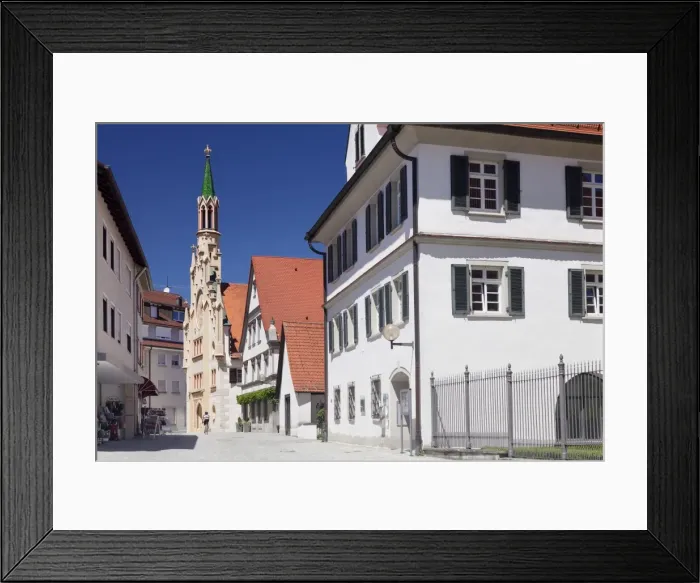 Framed Print : Pedestrian area, Hospice of the Holy Spirit (Heilig Geist Spital), Bad Waldsee, Upper Framed Print : Pedestrian area, Hospice of the Holy Spirit (Heilig Geist Spital), Bad Waldsee, Upper