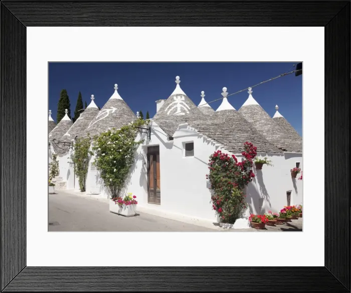 Framed Print : Trulli, traditional houses, Rione Monti area, Alberobello, UNESCO World Heritage Site Framed Print : Trulli, traditional houses, Rione Monti area, Alberobello, UNESCO World Heritage Site