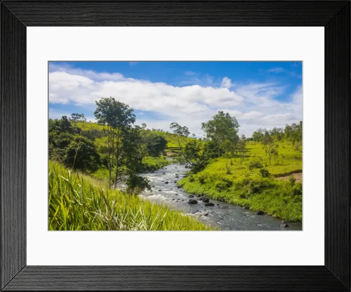 Framed Print : Sogeri river on the Kokoda trail, Papua New Guinea, Pacific