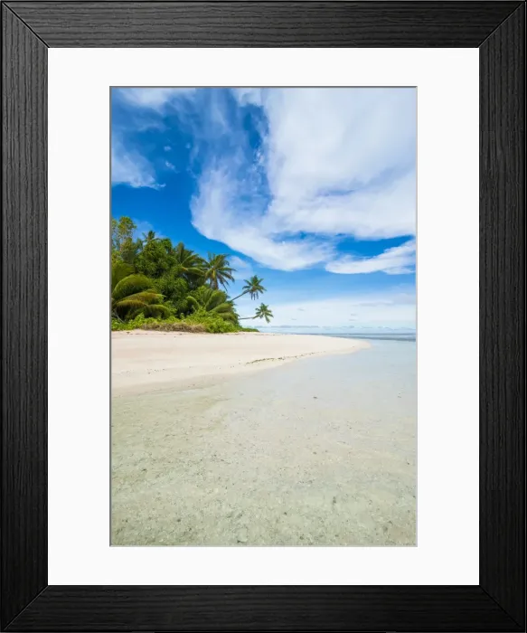 Framed Print : White sand beach and turquoise water, Marine National Park, Tuvalu, South Pacific Framed Print : White sand beach and turquoise water, Marine National Park, Tuvalu, South Pacific