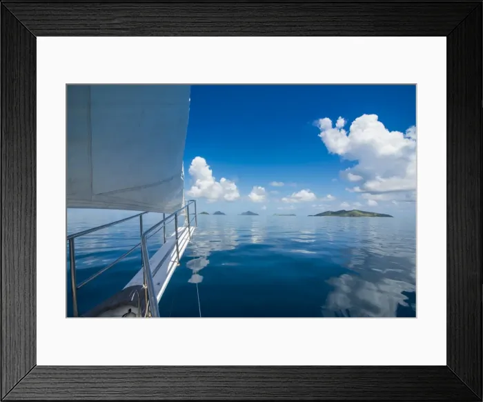Framed Print : Sailing in the very flat waters of the Mamanuca Islands, Fiji, South Pacific Framed Print : Sailing in the very flat waters of the Mamanuca Islands, Fiji, South Pacific
