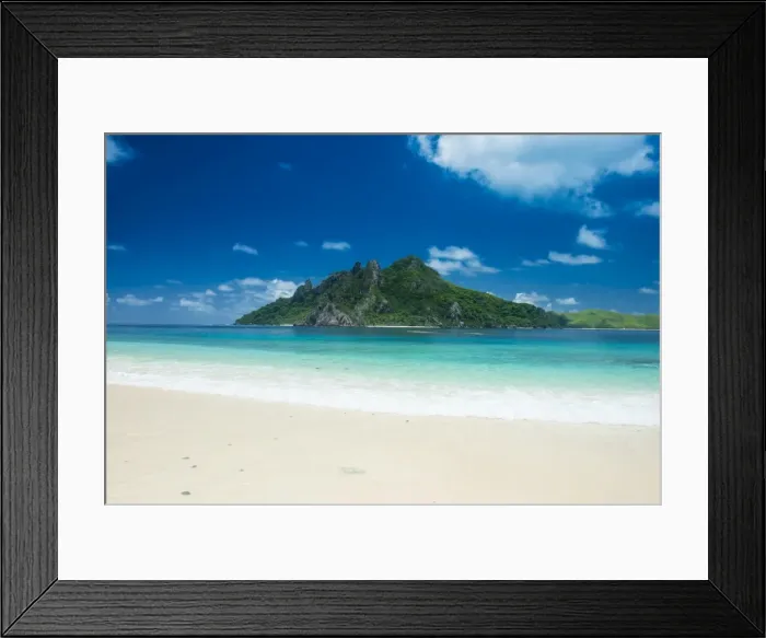 Framed Print : Beautiful white sand beach on Monuriki (Cast Away Island), Mamanuca Islands, Fiji Framed Print : Beautiful white sand beach on Monuriki (Cast Away Island), Mamanuca Islands, Fiji