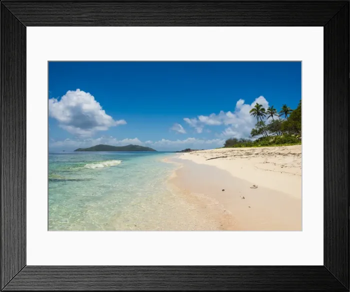 Framed Print : Beautiful white sand beach on Monuriki (Cast Away Island), Mamanuca Islands, Fiji Framed Print : Beautiful white sand beach on Monuriki (Cast Away Island), Mamanuca Islands, Fiji