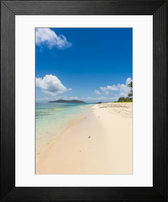 Framed Print : Beautiful white sand beach on Monuriki (Cast Away Island), Mamanuca Islands, Fiji Framed Print : Beautiful white sand beach on Monuriki (Cast Away Island), Mamanuca Islands, Fiji
