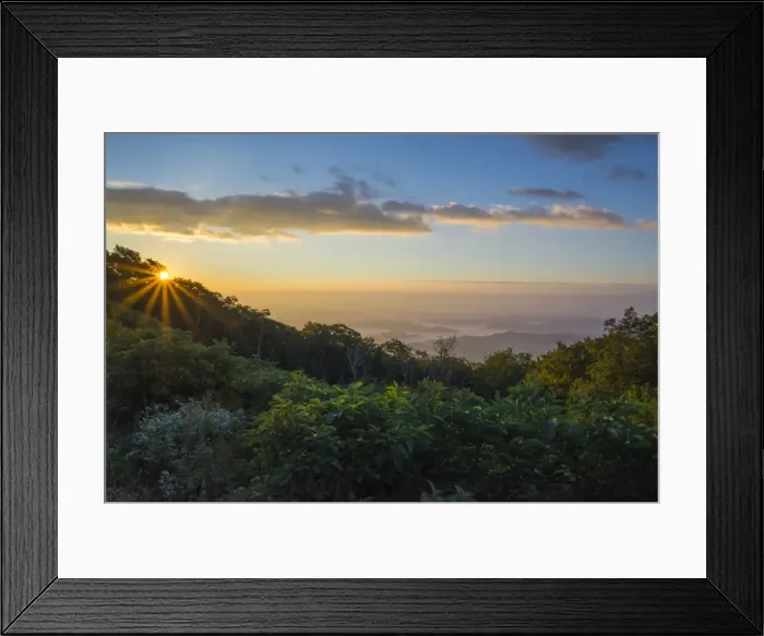 Framed Print : Sunrise over the Blue Ridge Mountains, North Carolina, United States of America Framed Print : Sunrise over the Blue Ridge Mountains, North Carolina, United States of America