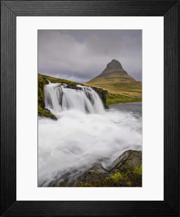 Framed Print : Rushing glacial run-off feeds Kirkjufellfoss on the Snaefellsness Peninsula, Iceland Framed Print : Rushing glacial run-off feeds Kirkjufellfoss on the Snaefellsness Peninsula, Iceland