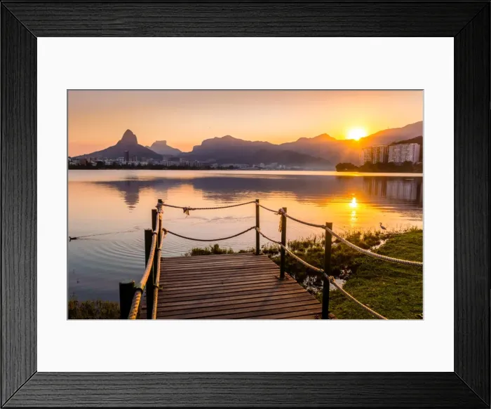 Framed Print : Sunset at Lagoa Rodrigo de Freitas in Rio de Janeiro, Brazil, South America Framed Print : Sunset at Lagoa Rodrigo de Freitas in Rio de Janeiro, Brazil, South America