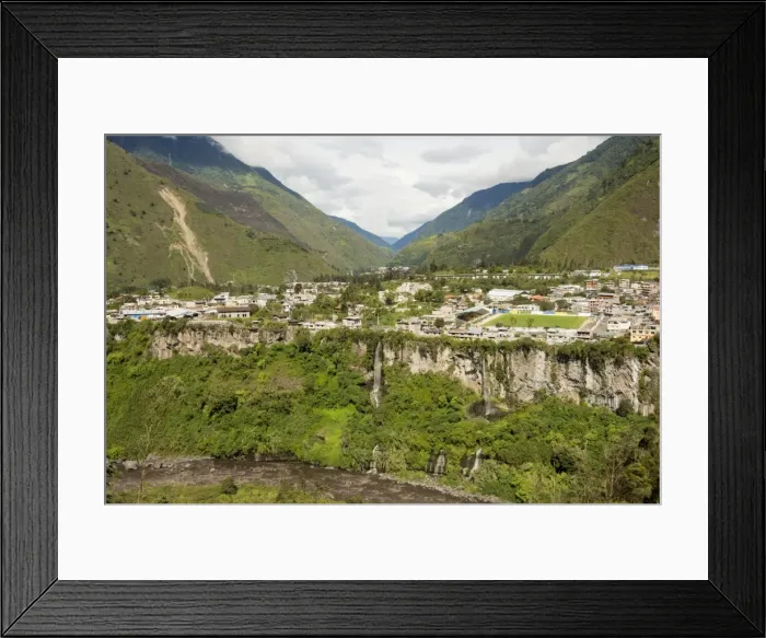 Framed Print : Central highlands, town of Banos, built on a lava terrace, Ecuador, South America Framed Print : Central highlands, town of Banos, built on a lava terrace, Ecuador, South America