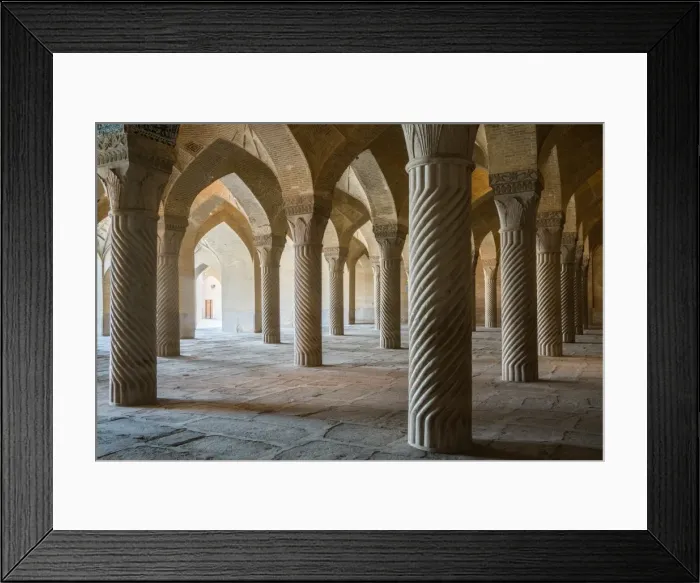 Framed Print : The 48 carved column prayer hall, Masjed-e Vakil (Regents Mosque), Shiraz, Iran Framed Print : The 48 carved column prayer hall, Masjed-e Vakil (Regents Mosque), Shiraz, Iran