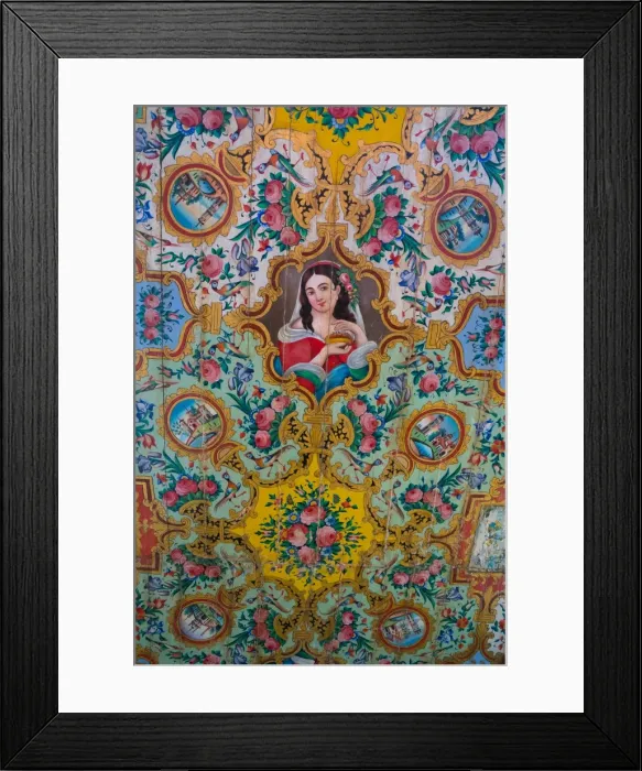 Framed Print : Painted woodwork on the ceiling, Pavilion, Bagh-e Narajestan (Citrus Garden), Shiraz Framed Print : Painted woodwork on the ceiling, Pavilion, Bagh-e Narajestan (Citrus Garden), Shiraz