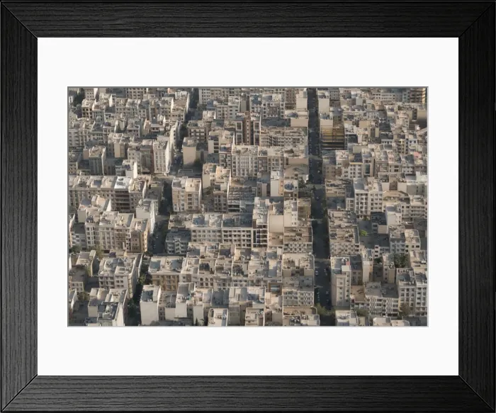 Framed Print : Aerial view of apartment and office buildings, Central Tehran, Iran, Middle East Framed Print : Aerial view of apartment and office buildings, Central Tehran, Iran, Middle East