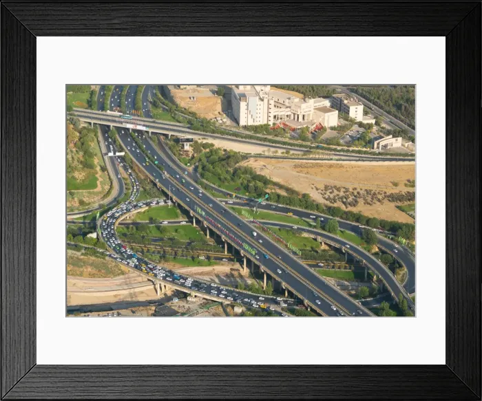 Framed Print : Aerial view of yet another traffic jam, Tehran, Iran, Middle East Framed Print : Aerial view of yet another traffic jam, Tehran, Iran, Middle East