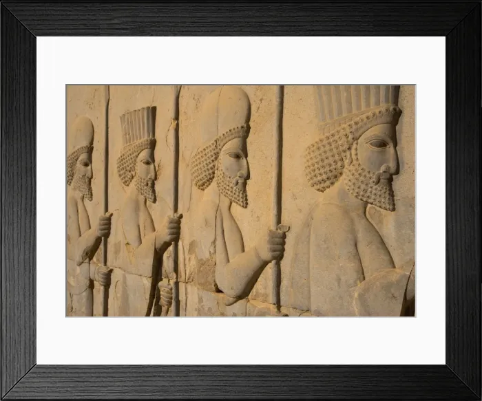 Framed Print : Carved relief of Royal Persian Guards, Apadana Palace, Persepolis, UNESCO World Heritage Site Framed Print : Carved relief of Royal Persian Guards, Apadana Palace, Persepolis, UNESCO World Heritage Site