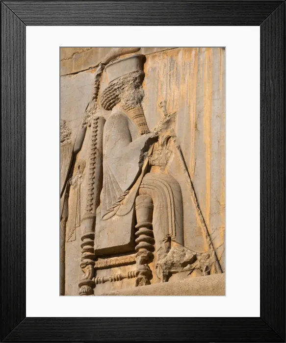 Framed Print : Carved relief of Darius the Great, builder of Persepolis, UNESCO World Heritage Site Framed Print : Carved relief of Darius the Great, builder of Persepolis, UNESCO World Heritage Site