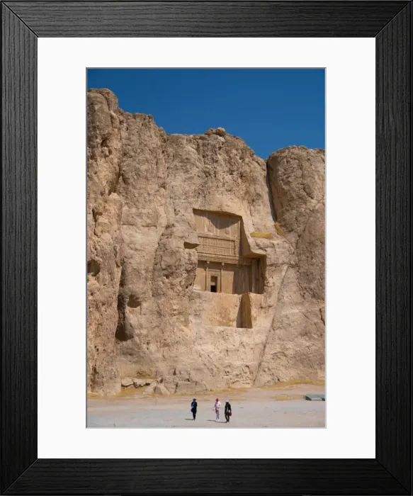 Framed Print : Tourists walking in front of Tomb of Darius the Great, Naqsh-e Rostam Necropolis Framed Print : Tourists walking in front of Tomb of Darius the Great, Naqsh-e Rostam Necropolis