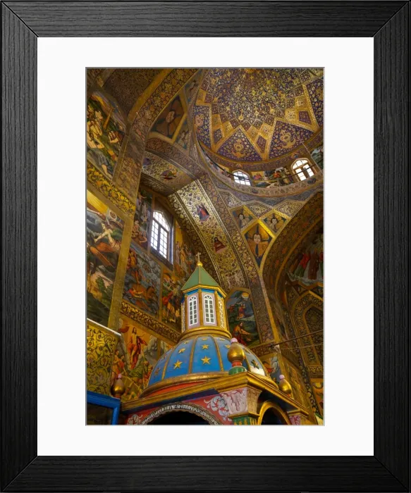 Framed Print : Interior of dome of Vank (Armenian) Cathedral with Archbishops throne in foreground Framed Print : Interior of dome of Vank (Armenian) Cathedral with Archbishops throne in foreground