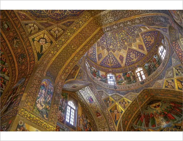 Interior of dome of Vank (Armenian) Cathedral, Isfahan, Iran, Middle East