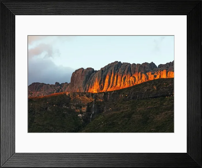 Framed Print : Waterfall at sunrise, Andringitra National Park, Ambalavao, central area, Madagascar Framed Print : Waterfall at sunrise, Andringitra National Park, Ambalavao, central area, Madagascar