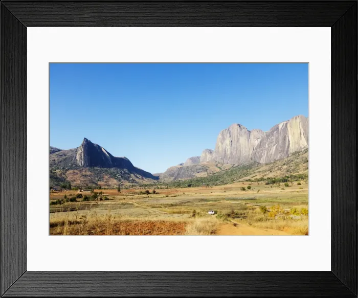 Framed Print : Tsaranoro Valley and Chameleon Peak, Ambalavao, central area, Madagascar, Africa Framed Print : Tsaranoro Valley and Chameleon Peak, Ambalavao, central area, Madagascar, Africa