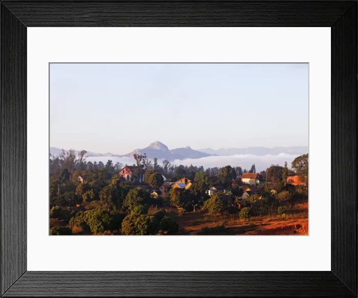 Framed Print : Ambalavao town and mountain scenery, central area, Madagascar, Africa Framed Print : Ambalavao town and mountain scenery, central area, Madagascar, Africa