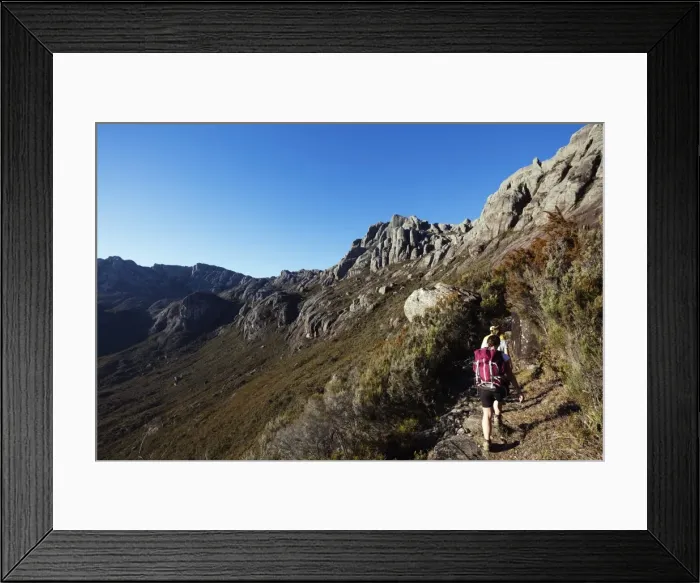 Framed Print : Hikers walking to Pic Boby, Andringitra National Park, Ambalavao, central area, Madagascar Framed Print : Hikers walking to Pic Boby, Andringitra National Park, Ambalavao, central area, Madagascar