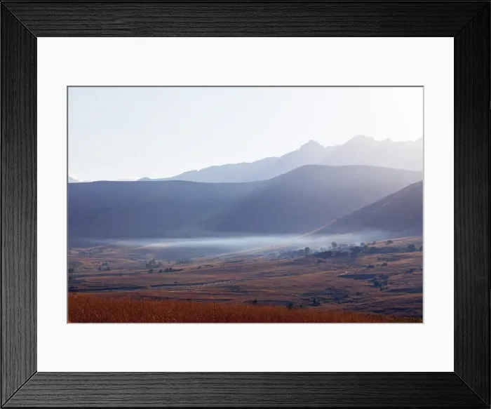 Framed Print : Early morning mist, Tsaranoro Valley, Ambalavao, central area, Madagascar, Africa Framed Print : Early morning mist, Tsaranoro Valley, Ambalavao, central area, Madagascar, Africa