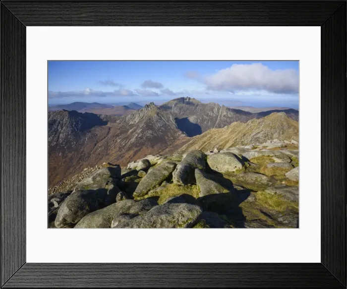 Framed Print : View of the Northern Mountains from the top of Goatfell, Isle of Arran, North Ayrshire Framed Print : View of the Northern Mountains from the top of Goatfell, Isle of Arran, North Ayrshire