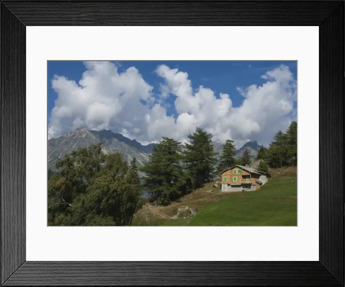 Framed Print : Farm on the Col de la Forclaz, High Alps, Switzerland, Europe Framed Print : Farm on the Col de la Forclaz, High Alps, Switzerland, Europe
