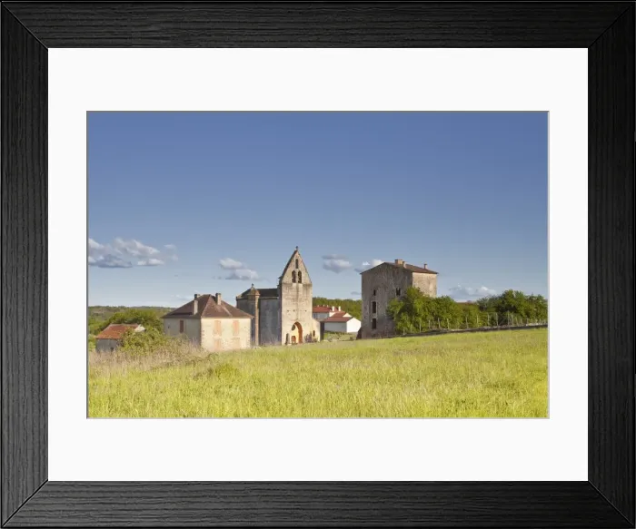 Framed Print : The church, reportedly owned by the Knights Templar, and old priory in Sainte Croix de Beaumont Framed Print : The church, reportedly owned by the Knights Templar, and old priory in Sainte Croix de Beaumont